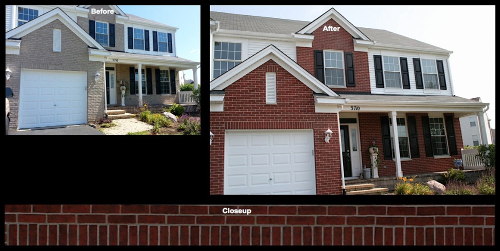 Carpentersville Brick Staining Makeover 3