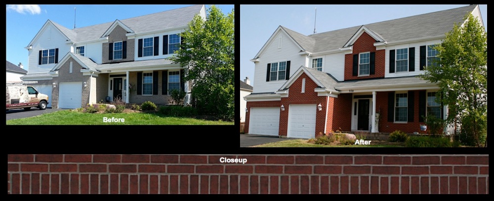 Carpentersville Brick Staining Makeover 1