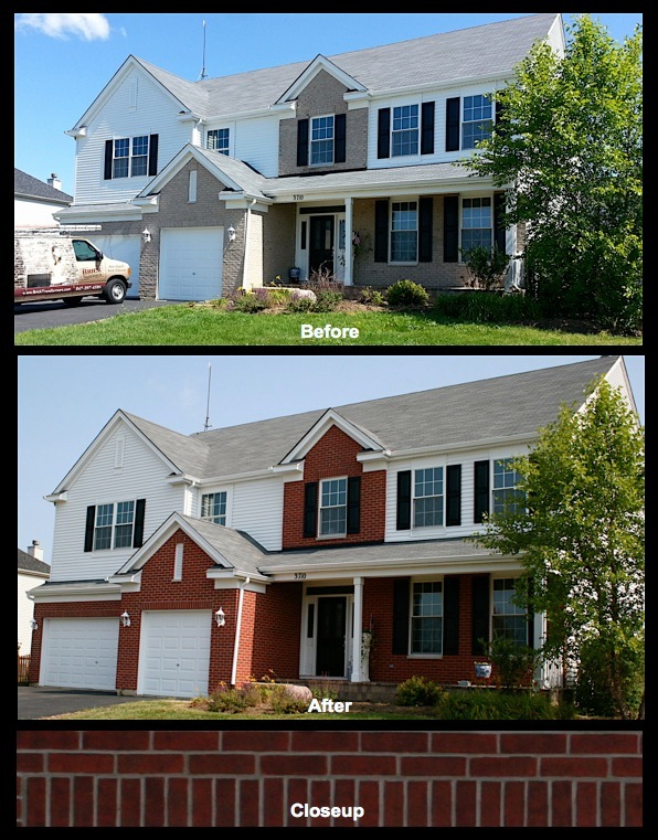 Carpentersville Brick Staining Makeover 2